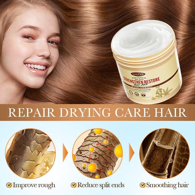 Black Castor Oil Hair Mask500gSADOER Nourishing, Smooth and Fluffy Conditioner Cross-Border Wholesale - 图片 3