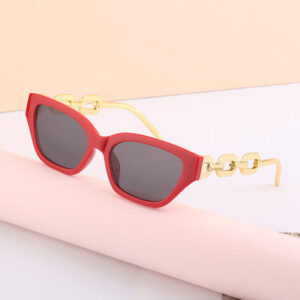 European and American Small Frame Cat Eye Sunglasses for Women, New High Altitude Style, Internet Celebrity Thick Chain Sunglasses, Trendy Women's Glasses Wholesale