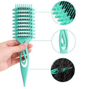 Ribbed Hollow Comb High Crown Top Voluminous Hair Women's Long Hair Curly Hair Bounce Style Defining Curling Comb Cross-Border