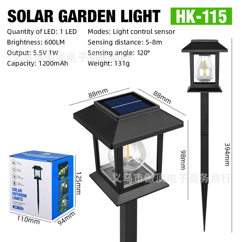 New Solar Lawn Light Outdoor Automatic Sensor Tungsten Lamp Garden Decoration Ground Plug Courtyard Landscape House Light - 图片 18