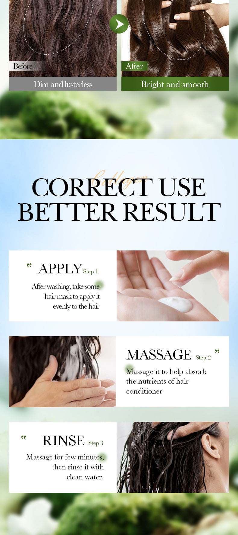 Collagen Smooth Hair Mask SADOER Nourishing and Smooth Hair Conditioner Cross-Border Wholesale - 图片 15