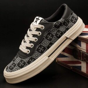 25138 Men's Flat Lace-Up Low-Top Canvas Shoes Retro Spring Trendy Sneakers Breathable Summer Casual Trendy Shoes