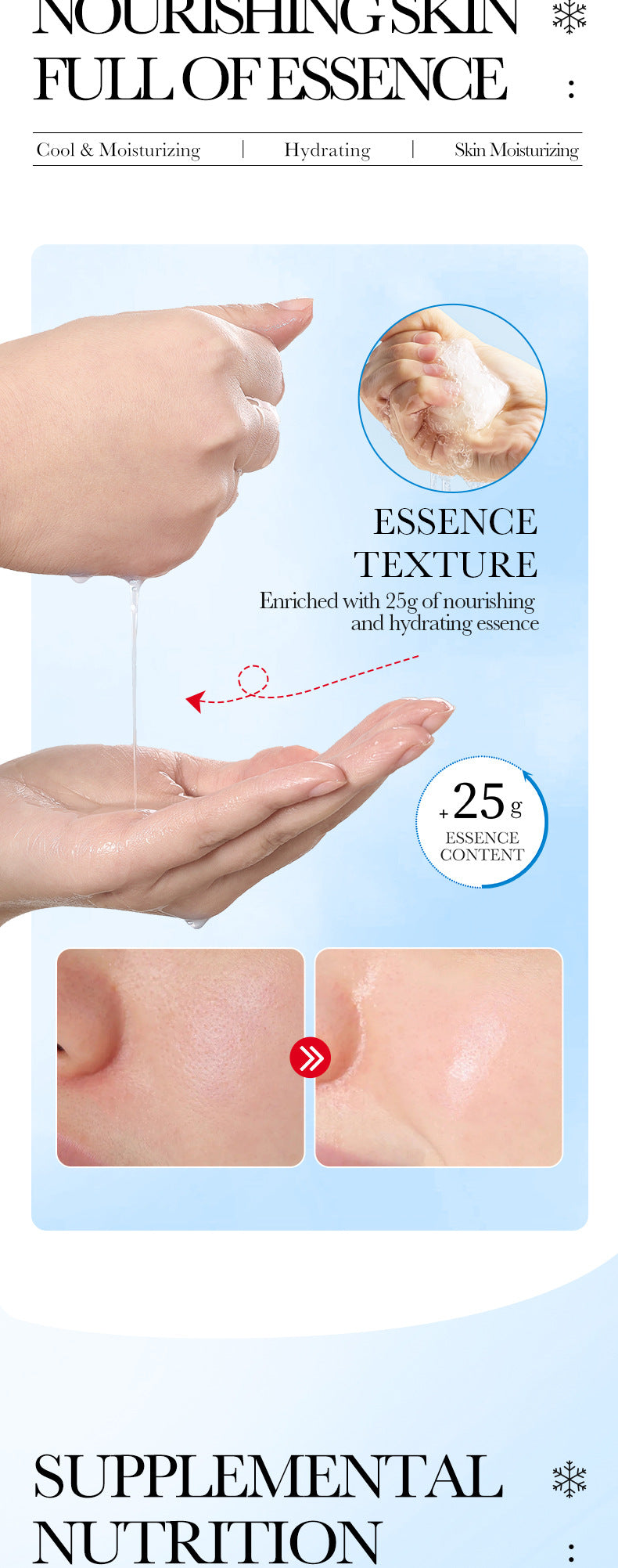 Ice Mask25g SADOER Deep Hydration Moisturizing Refreshing Face Mask Sheets Wholesale for Cross-Border Trade - 图片 10