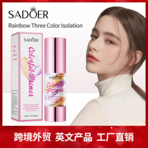 Makeup SADOER Three Color Rainbow Isolation Cream Contour Concealer Refreshing Primer  Wholesale