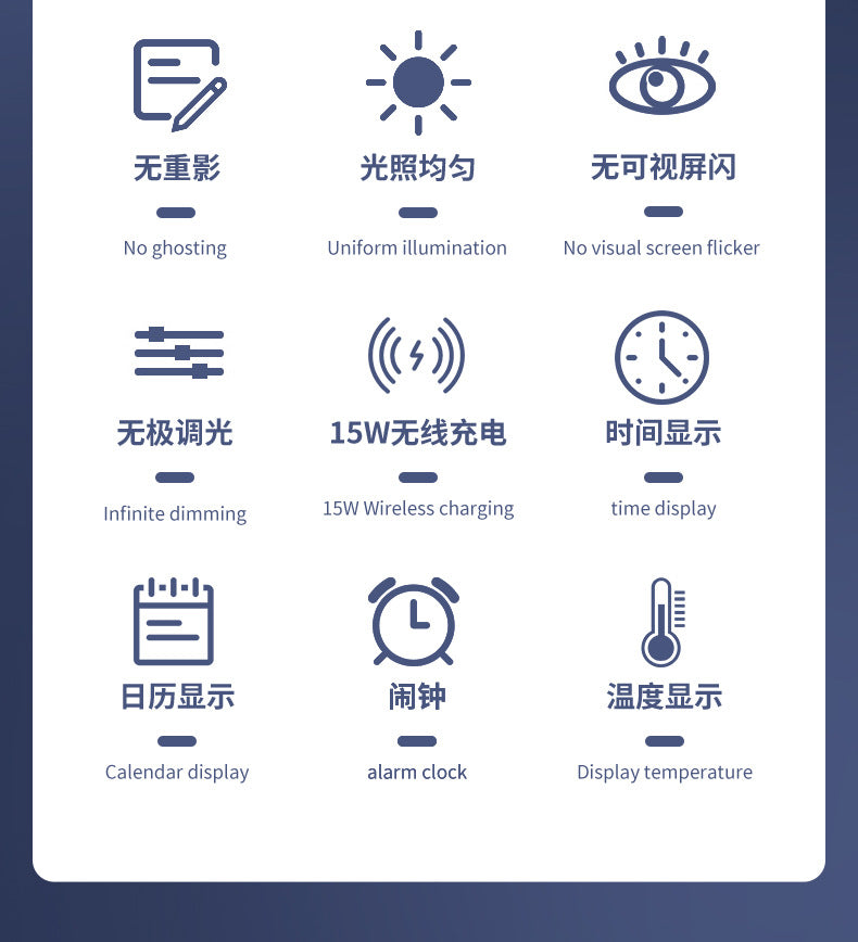 Amazon led Eye Protection Desk Lamp Study Bright Desktop Foldable15W Wireless Charging Touch Student Reading Bedside Lamp - 图片 13