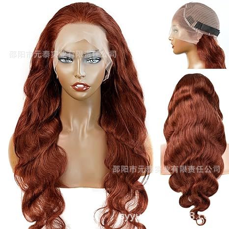 13x4 Body Wave Lace Front Wig Reddish Brown Synthetic Wigs - 图片 5