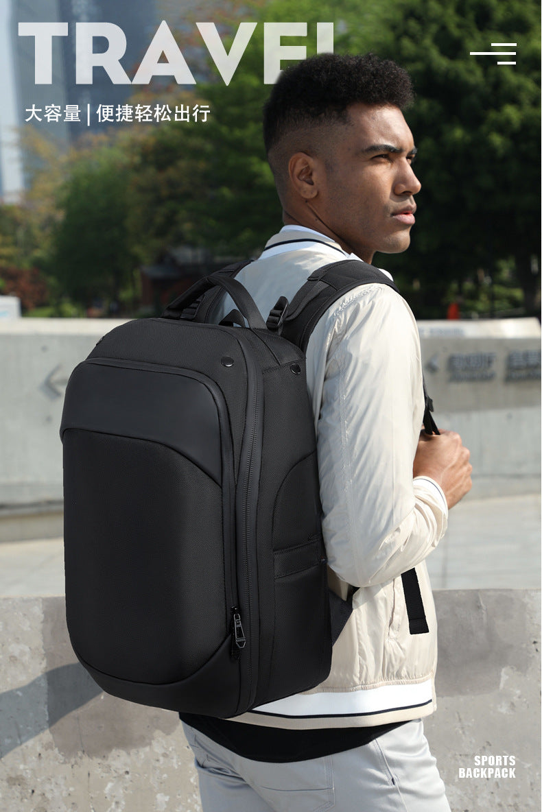 OZUKO Business Backpack for Men, Double Shoulder Laptop Bag, Waterproof, Large Capacity, Commuter School Bag, College Student Trendy Brand, High-End Feel - 图片 8
