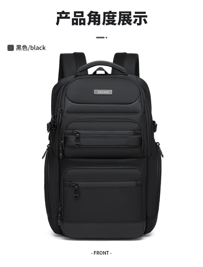 OZUKO Business Backpack Men's Computer Backpack Waterproof High-end Business Travel College Student Commuting School Bag - 图片 30