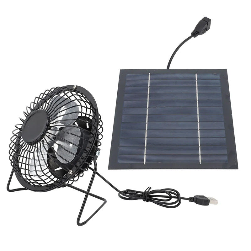 Exclusive Solar Panel Powered 4inch DC Fan Outdoor Waterproof Cooling Multi-scenario Universal 5V Adapter - 图片 9