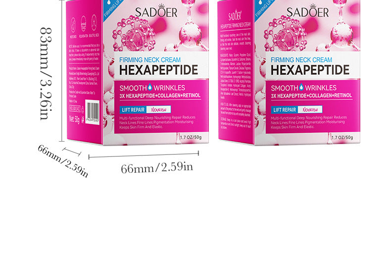 Six Peptide Neck Cream50g SADOER Tightening, Hydrating, Skin Rejuvenation, Fine Line Tightening, Cross-Border Wholesale - 图片 20
