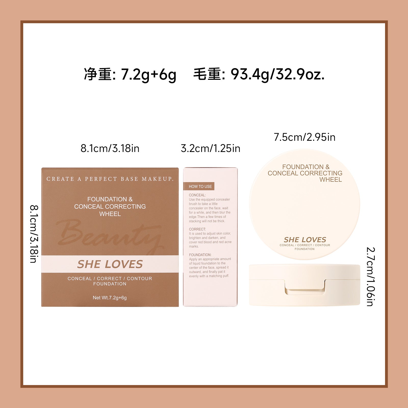 Exclusive Supply sheloves Concealer Cover Acne Marks, Spots, Dark Circles, Contouring Foundation Cream Concealer Palette - 图片 14