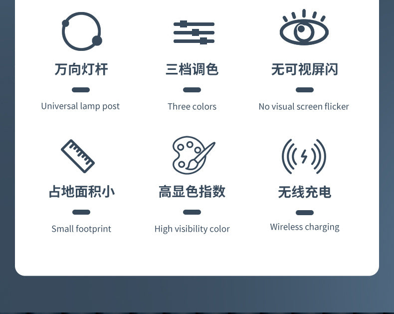 Wireless Charging Eye Protection Desk Lamp, Dual-use Plug-in and Foldable, Touch Control Dimmable and Color-adjustable Bedside Lamp for Bedroom and Dormitory Reading - 图片 15