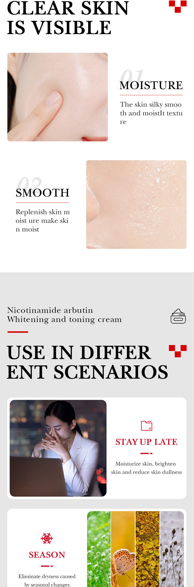 Niacinamide Arbutin Set SADOER Whitening, hydrating, and moisturizing skincare products wholesale - 图片 47