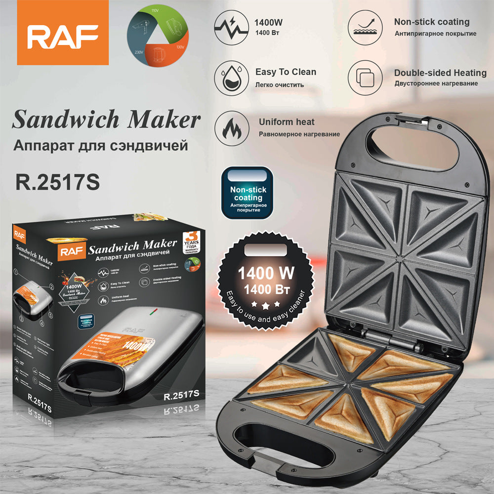 RAF European Standard Household Dual Multifunctional Toast Waffle Breakfast Machine Heating Sandwich Maker2517 - 图片 19