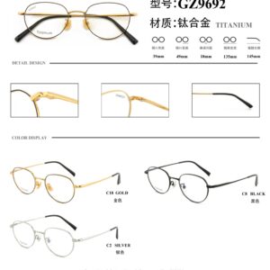 New Retro Half Titanium Glasses Frame Circle Frame Unisex Glasses Metal Frame Lightweight Retro Style