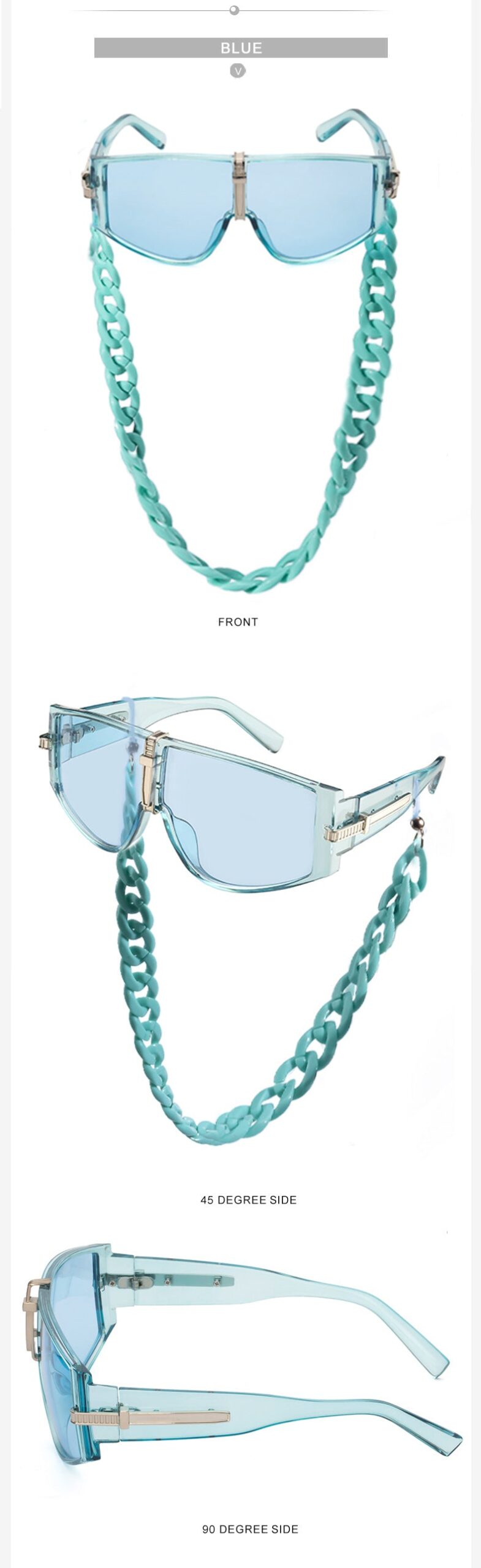 Sunglasses for Women Korean Style Chain Sunglasses Trendy sunglasses European and American Fashion Outdoor Street Style Glasses shade - 图片 23