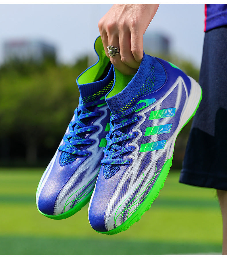 New high-top soccer shoes for men and women AG Spike TF Broken Nail Youth Student Grassland Competition Training Shoes - 图片 32