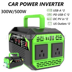 US Standard Socket Car Inverter300W/500W12V Turn110V With dual display/USB/Type-C
