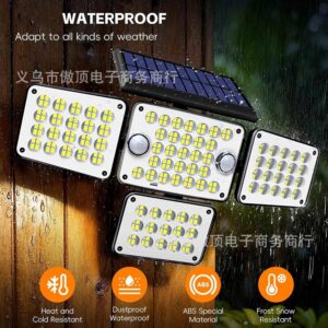 Solar Wall Light Four-Head Upgraded Dual-Sensor Rotating Outdoor Street Light Human-Sensor Garden Light