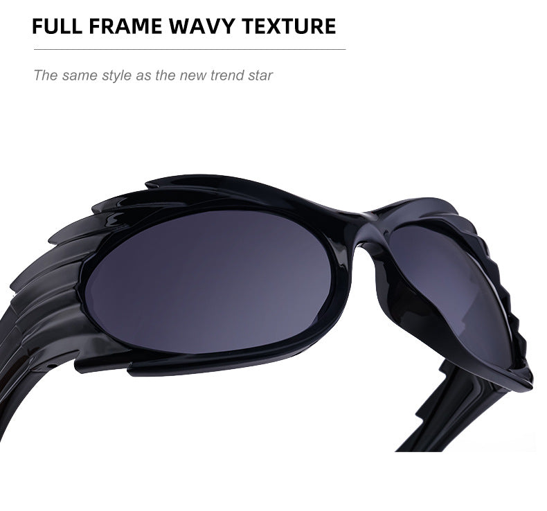 Europe and America Y2K Millennium Windproof Sunglasses for Women Trendy Personality Irregular Shape Sun Protection Sunglasses for Men Cycling Sports Glasses - 图片 16