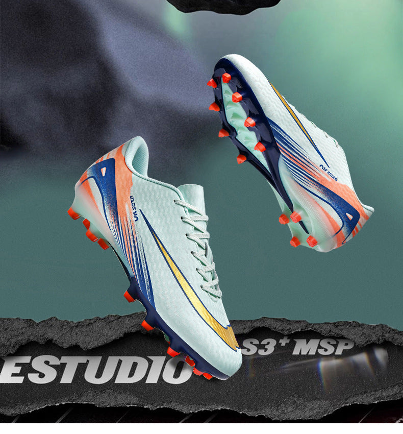 2025New Breathable Football Shoes for Men and Women Students Long Spikes Youth Grass Flat Ground Broken Spikes Training Shoes - 图片 12