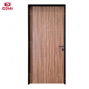 China Top Manufacturer Contemporary Internal Steel Jamb Mdf Filling Wood Grain Veneer Hinge Wooden Door for Houses Interior