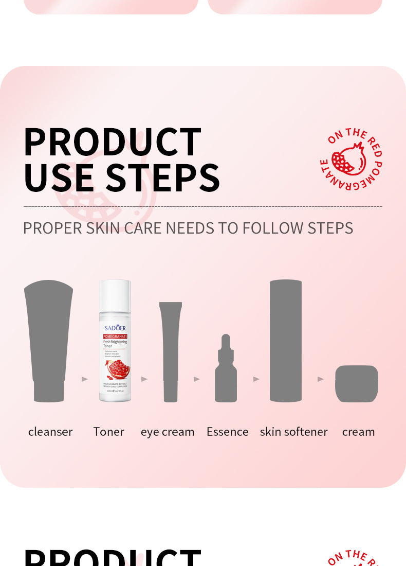 Red Pomegranate Skincare Set SADOER Hydrating Moisturizing Cleansing Nourishing Wholesale - 图片 31