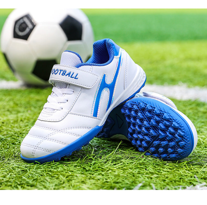 New football shoes for men and women with Velcro for children TF Broken Nail Style Youth Student Grassland Flat Training Shoes - 图片 40