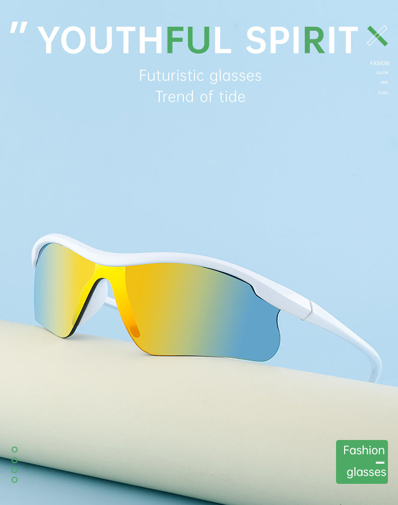 European and American Style Half-Frame Cycling Sunglasses Windproof Sunglasses for Women Personalized Outdoor Sports Running Glasses Eye Protection for Men - 图片 9