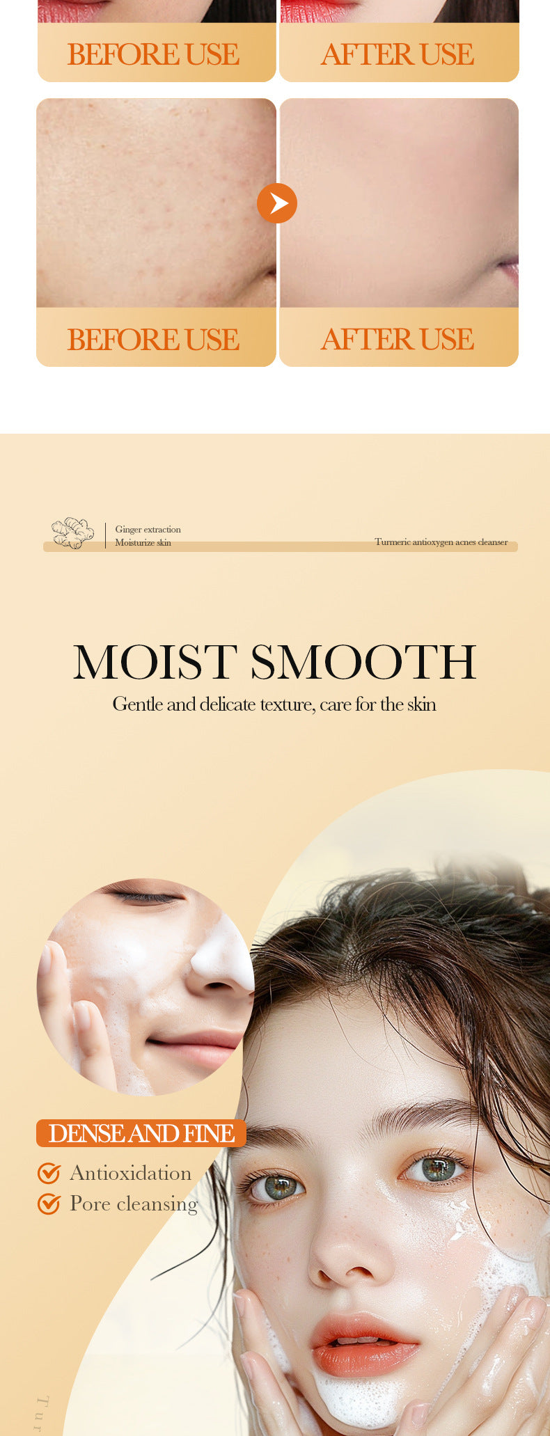 Turmeric Skincare Set SADOER Cleansing, moisturizing, hydrating five-piece set for foreign trade wholesale - 图片 18