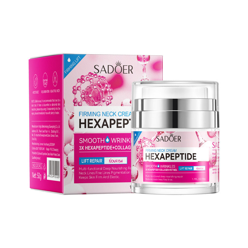 Six Peptide Neck Cream50g SADOER Tightening, Hydrating, Skin Rejuvenation, Fine Line Tightening, Cross-Border Wholesale - 图片 5