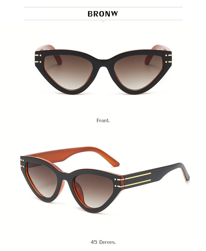 New European and American style personality cat-eye UV protection sunglasses for women ins Small Frame Sunglasses Eyewear Trendy Wholesale - 图片 24