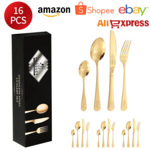 Stainless Steel Cutlery Set1010Double Flower Relief Knife, Fork, and Spoon24Set of Western Steak Knives and Forks