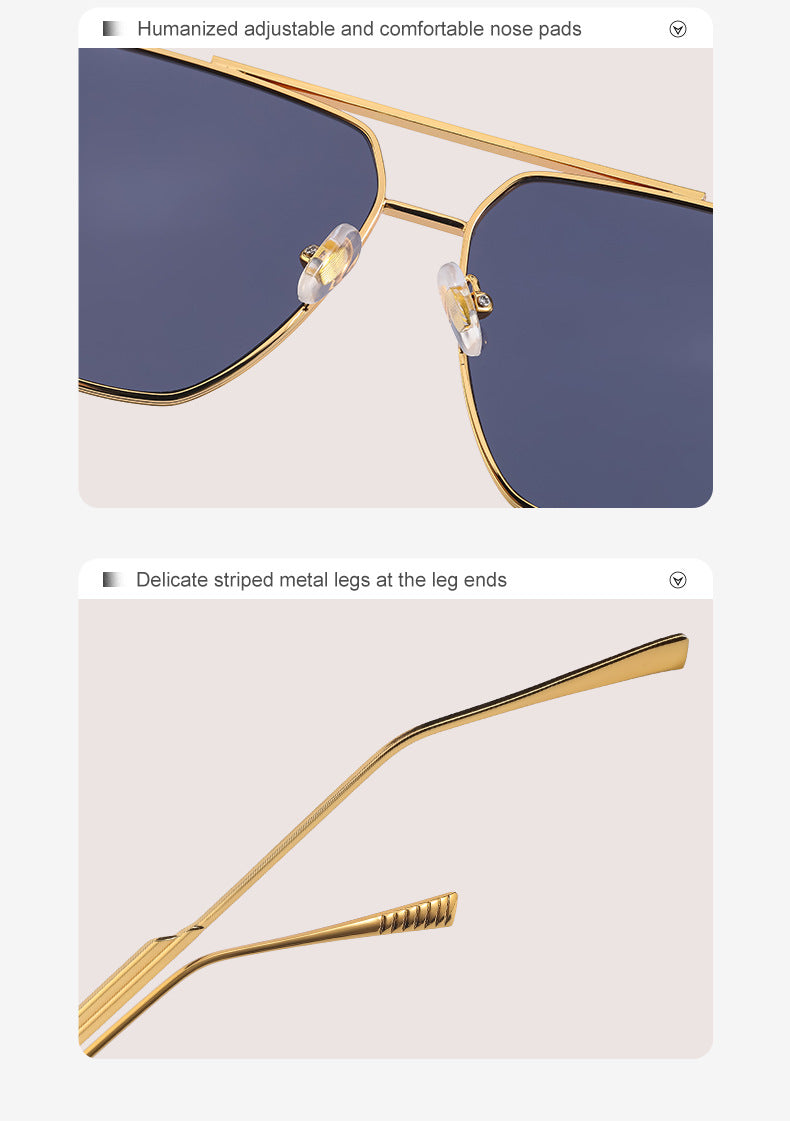 Men's Retro Double Bridge Sunglasses shades Europe and America ins Large Frame Sunglasses for Men Trendy Outdoor Cycling Glasses Wholesale - 图片 14