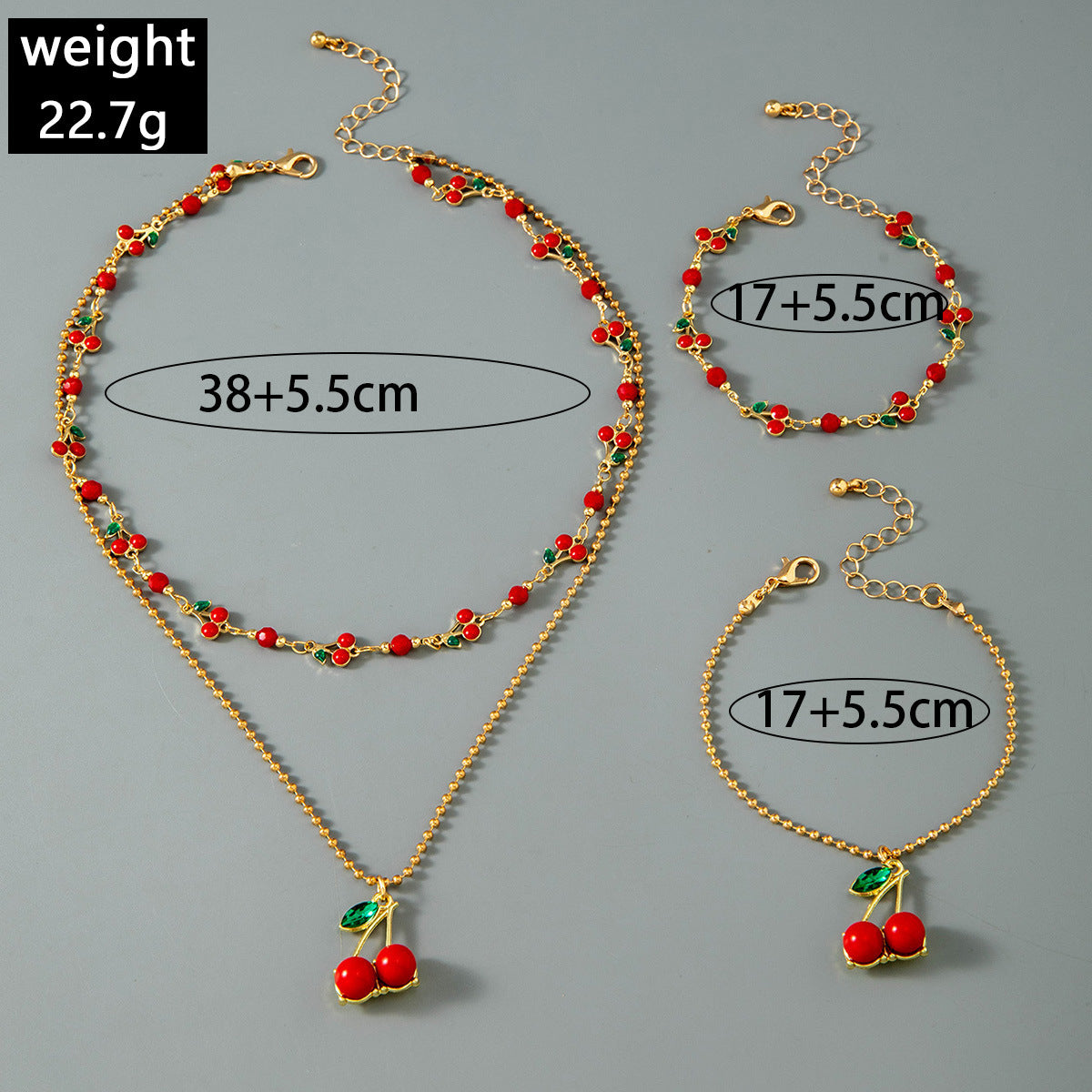 European and American Style Jewelry Light Luxury Imitation Pearl Cherry Necklace High-End Versatile Grass Multi-Layer Stacking Necklace Wholesale - 图片 20