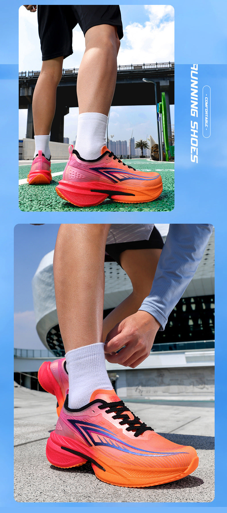 Spring Running Shoes Professional Physical Test Student Middle School Entrance Exam Field Training Shoes Carbon Plate Sports Casual Shoes Shock Absorption Men's Shoes - 图片 22