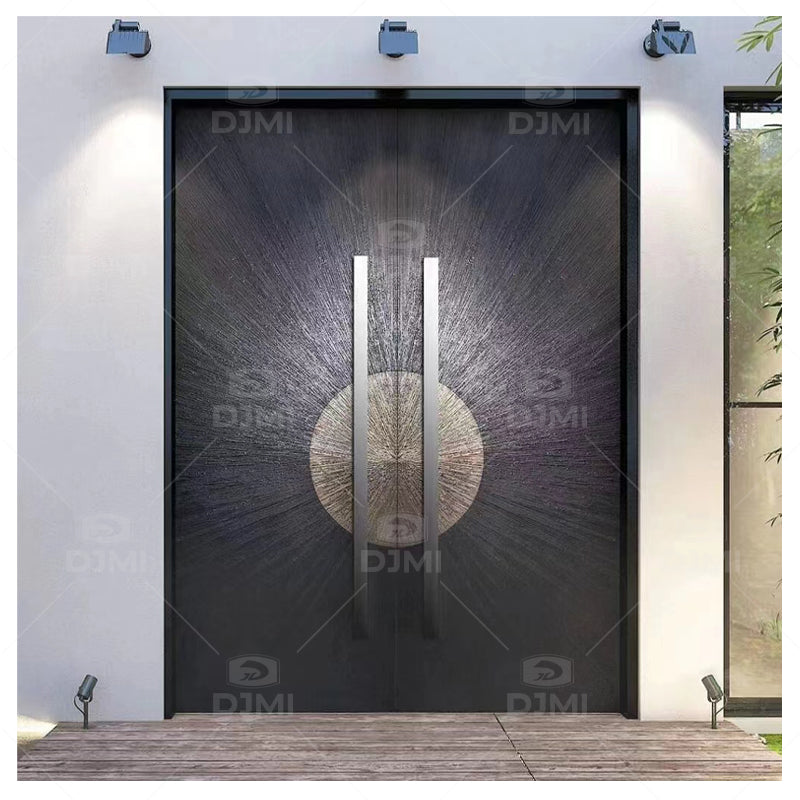 China Top Manufacturer Custom Hurricane Impact Entry Doors Exterior Entrance Door Modern Front Oversized Entry Doors - 图片 4