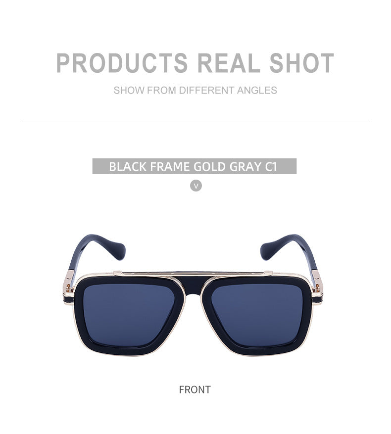 European and American Retro Square Frame Sunglasses for Men, Trendy European and American Punk Style, Internet Celebrity Same Style Sunglasses for Women ins Wind shades - 图片 28