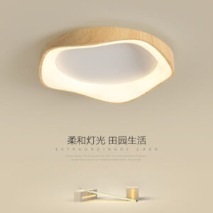 Modern Minimalist Nordic Light Luxury Bedroom Lamp Japanese Style Solid Wood Room Lamp Wabi-Sabi Style High-End Personality Ceiling Lamp