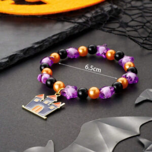 Women's Holiday Bracelet Gift European and American Style Quirky Bracelet Beaded Castle Pendant Halloween Bracelet
