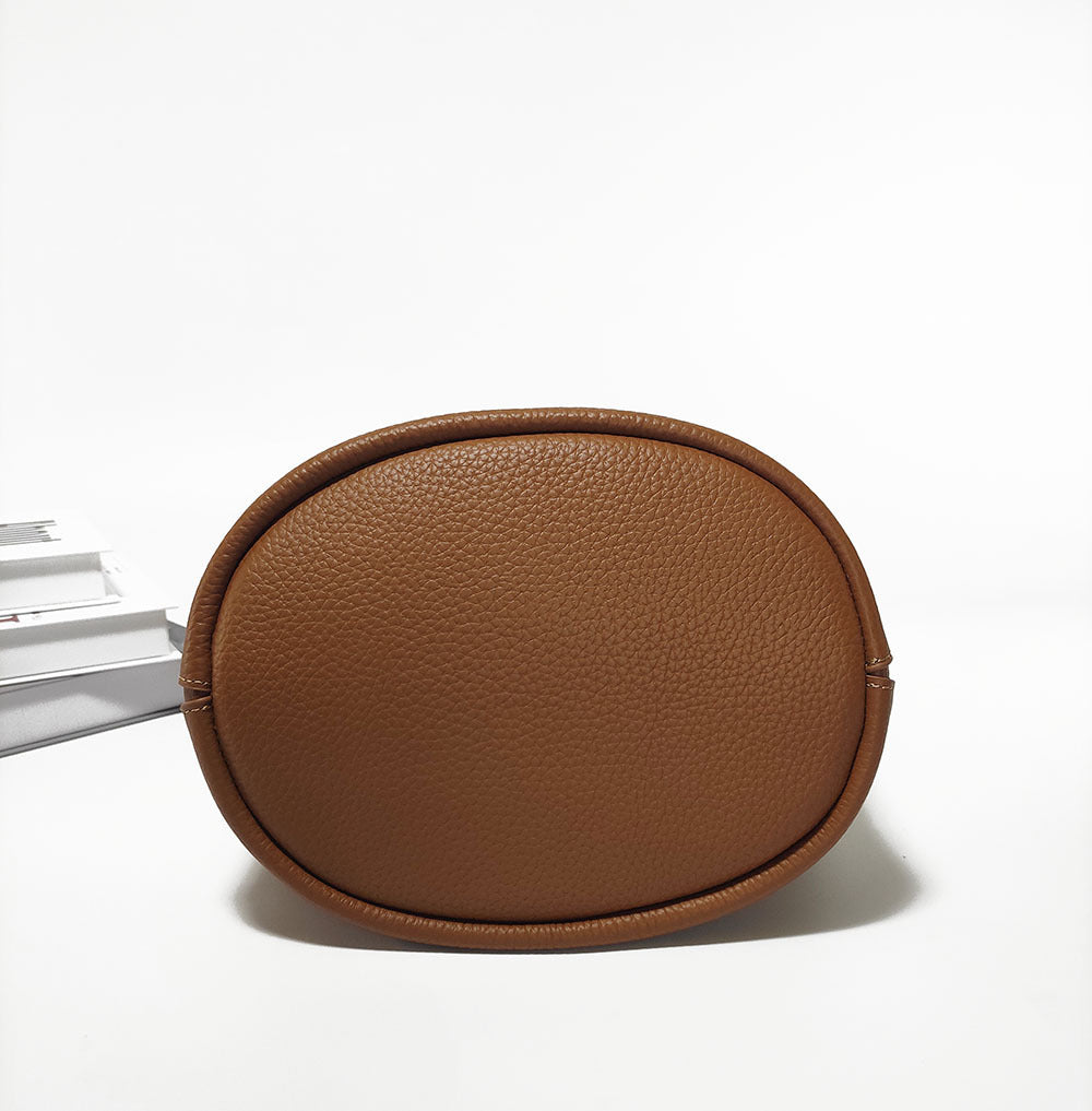 Guangzhou Genuine Leather Women's Bag Large Capacity Tote Bag Top Layer Cowhide Bucket Bag Handheld Shoulder Crossbody Bag Trendy - 图片 39