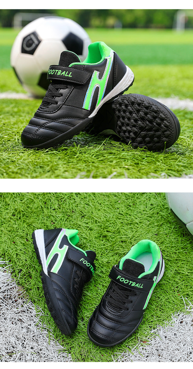 New football shoes for men and women with Velcro for children TF Broken Nail Style Youth Student Grassland Flat Training Shoes - 图片 42