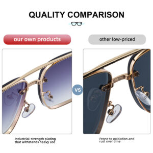 European and American Style Square Frame Cut Edge Sunglasses for Men with Imitation Wood Grain Temples, Men's Trendy Wholesale sunglass