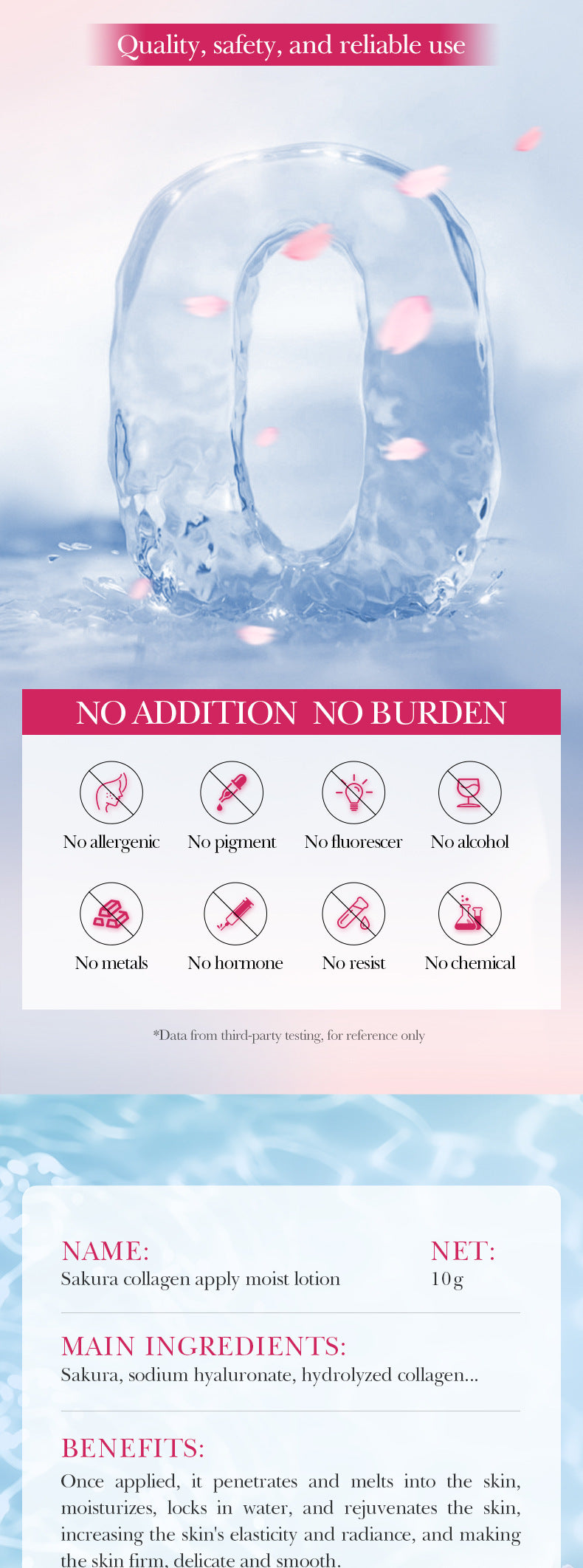 Sakura Collagen Essence SADOER Moisturizing and Nourishing Smear-On Moisturizing Lotion Wholesale - 图片 15