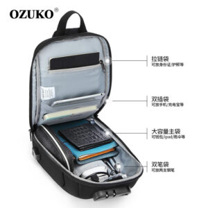 OZUKO Tactical Chest Bag Men's Crossbody Bag Waterproof Multifunctional High-end Outdoor Portable Bag Cycling Shoulder Bag