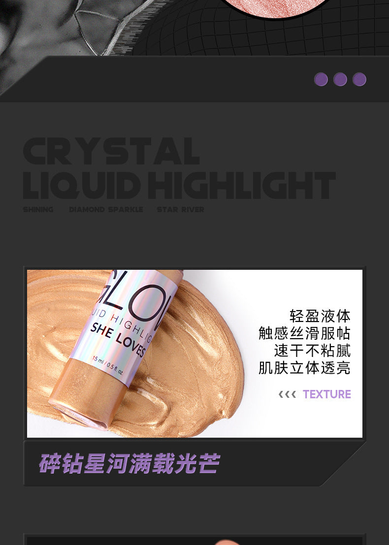 SHELOVES Highlight Liquid Contour Shadow Nose Shadow Diamond Brightening Liquid Face Body Highlight - 图片 11