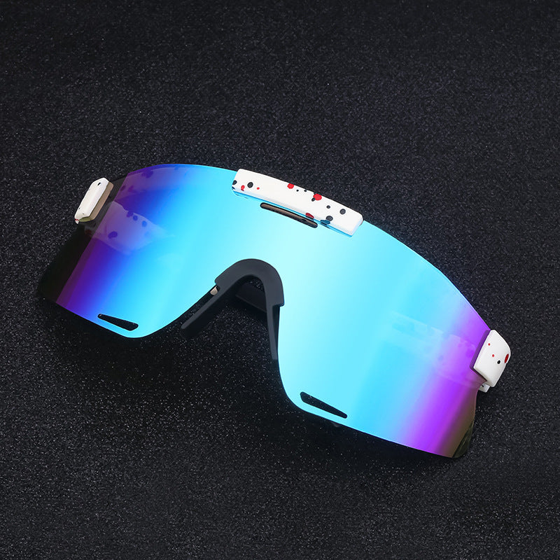 New European and American Style Colorful Outdoor Cycling Windproof Sunglasses for Men and Women Integrated Sports Sun Protection Sunglasses