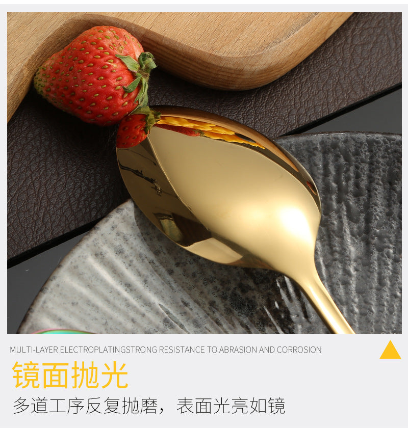 410Stainless Steel Cutlery Western Food Square Handle Knife Fork Spoon4Gift Set Cutlery Set Steak Knife Fork Spoon - 图片 21