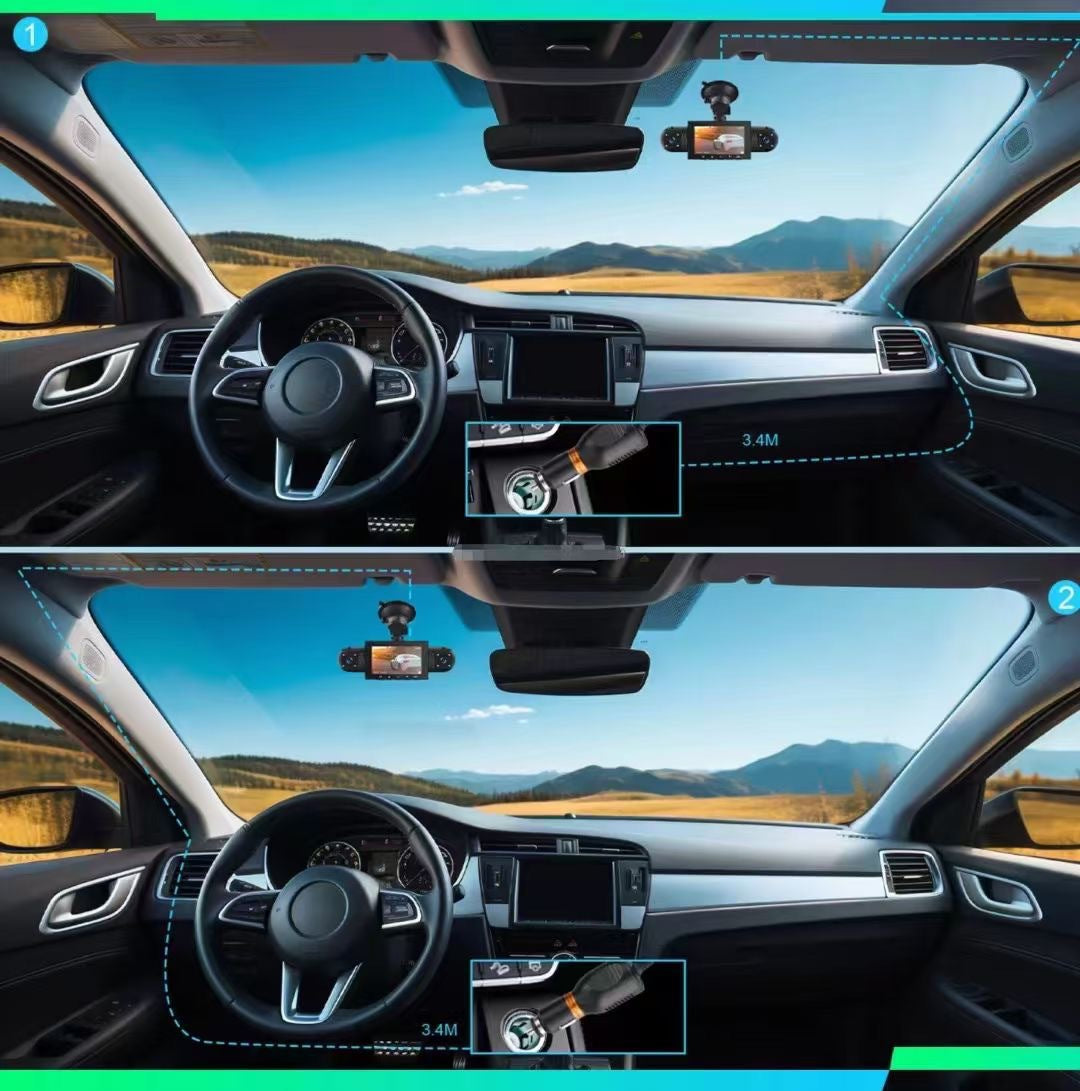 Dash Cam with Four Lenses1080P High-definition infrared night vision four-record simultaneous display dash cam DVR - 图片 22