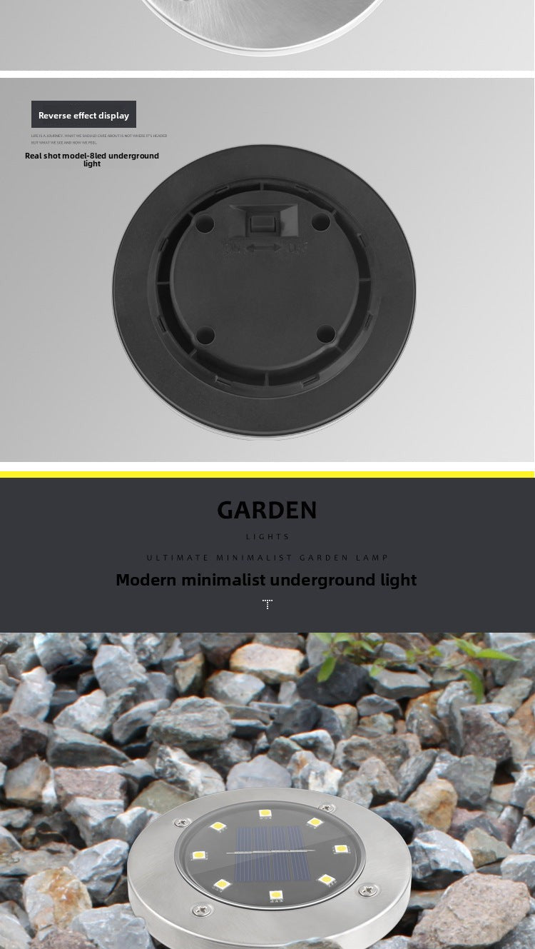 Outdoor Waterproof Solar8LED Underground Light Stainless Steel Lawn Light Garden Light Garden Villa Landscape Light - 图片 10